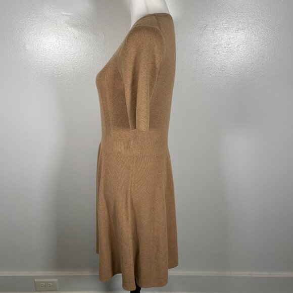 Banana Republic Sweater Dress Womens Medium Brown Knit Short Sleeve Round Neck - Picture 6 of 16